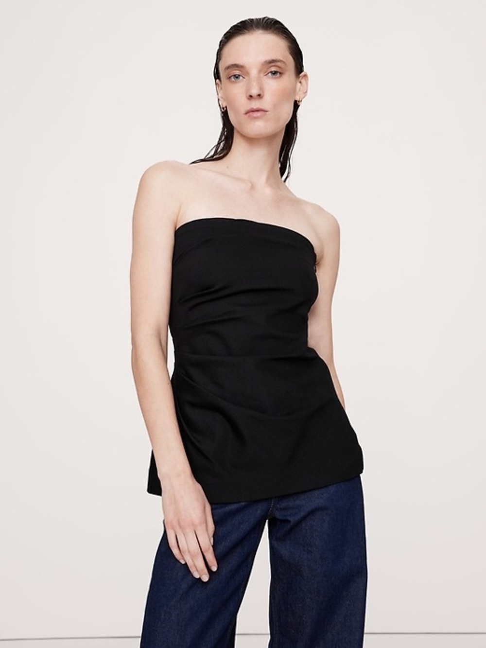 Banana Republic Everywhere Ponte Ruched Strapless Top (XL)